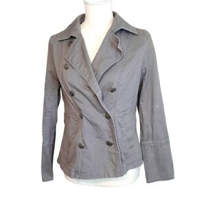 GAP Womens Small Charcoal Gray Button Down Lightweight Denim Jean Jacket
